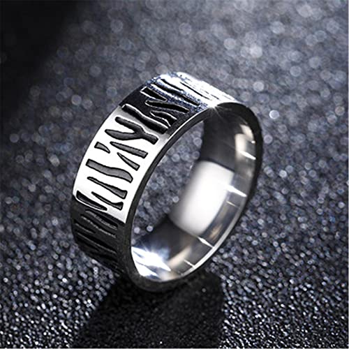 FLQWLL Anillo De Nudo Celta Vikingo Símbolos De Runas Nórdicas De Acero Inoxidable Anillo De Boda Celta Pagano Moda Retro Rayas Vikingas Joyería De Las Mujeres De Los Hombres,11