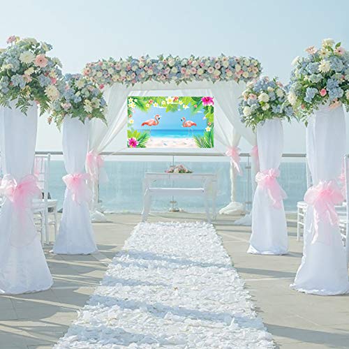 Fondo Flamingo CHALA Banner de Fiesta Tropical Aloha Hawaiana Luau Fotografía Photo Booth Telón de Fondo para Verano Playa Piscina Boda Decoración de Mesa de Pared, 113cm x 186cm