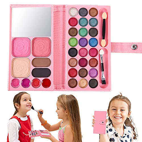 FORMIZON Juego de Maquillaje Lavable para Niños, Kit de Maquillaje para Niño, Maquillaje Infantil, Juguete de Maquillaje Cosméticos Lavable Maquillaje para Niñas en Fiesta Cumpleaños