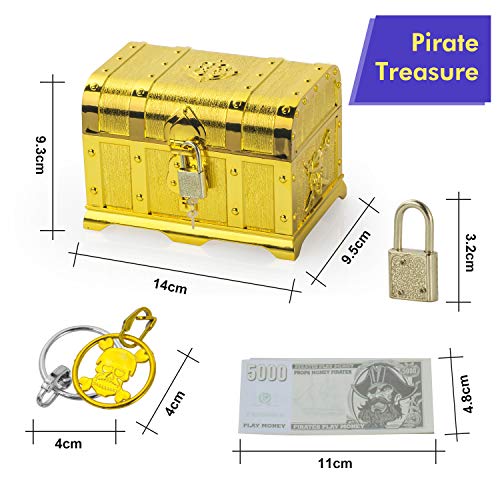 FORMIZON Monedas Doradas de Plástico de Pirata, Gemas Piratas del Tesoro Pirata, Plastico Monedas + Gemas Piratas para Búsqueda del Tesoro, Fiestas Temáticas Piratas