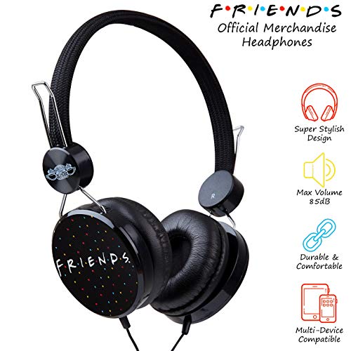 Friends Auriculares Niños, Auriculares Diadema Ajustables, Cascos Musica Niños para Tablet Ordenador Telefono, Volumen Limitado 85dB, Regalos para Niños y Niñas