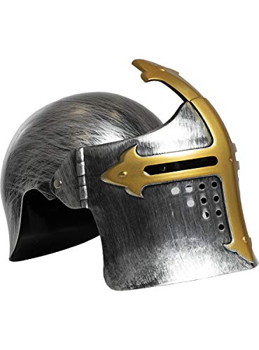 Funidelia | Casco Medieval para niño y niña ▶ Medieval, Edad Media, Caballero - Color: Dorado, Accesorio para Disfraz - Divertidos Disfraces y complementos