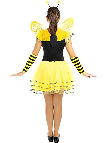 Funidelia | Disfraz de Abeja para Mujer Talla M ▶ Animales, Insectos, Bicho, Abeja - Color: Amarillo - Divertidos Disfraces y complementos para Carnaval y Halloween