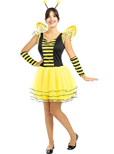 Funidelia | Disfraz de Abeja para Mujer Talla M ▶ Animales, Insectos, Bicho, Abeja - Color: Amarillo - Divertidos Disfraces y complementos para Carnaval y Halloween