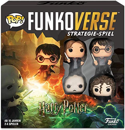 Funko 43477 Harry Potter 100 Funkoverse, paquete de 4 personajes juego de mesa, Version aleman, colores surtidos