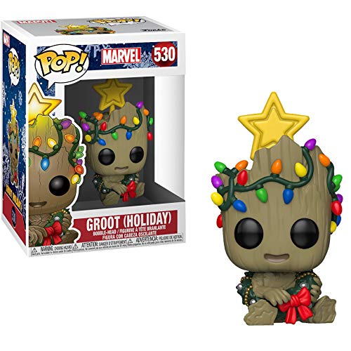 Funko - Pop! Bobble Vinyle Marvel: Holiday - Groot Figura Coleccionable, Multicolor (43333)