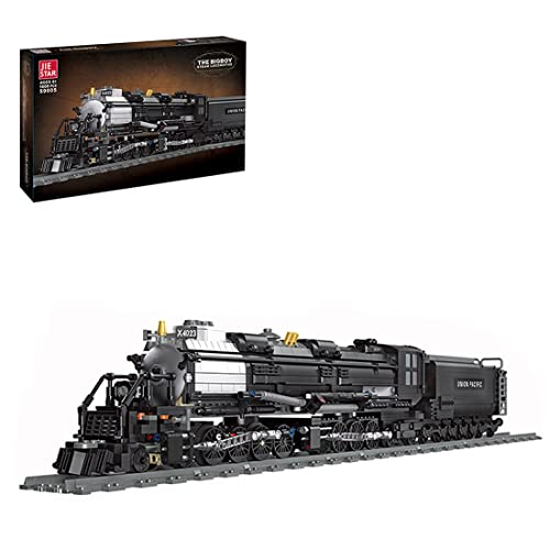 FZXL Technic - Juego de tren de vapor (1608 unidades, retro, negro, locomotora de vapor, tren de pasajeros, tren de pasajeros, con pistas de tren, ladrillos, compatible con tren Lego