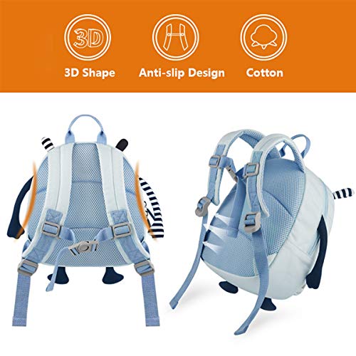 GAGAKU 3D Animals Mochila Infantil Grande para Niños y Niñas de 3 a 6 Años 100% Algodón , Azul