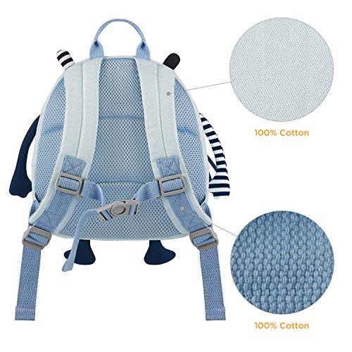 GAGAKU 3D Animals Mochila Infantil Grande para Niños y Niñas de 3 a 6 Años 100% Algodón , Azul