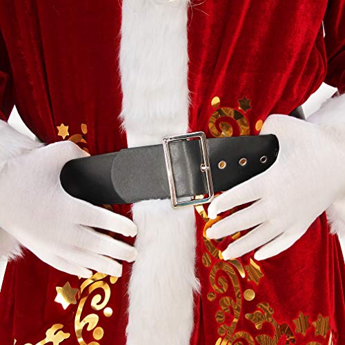 GEMVIE Disfraz de Papá Noel Unisex 9 Piezas Disfraz de Papá Noel Hombre Papá Noel Cosplay Traje de Navidad (XL)