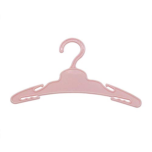 GIVBRO Perchas de ropa para muñecas de 18 pulgadas, accesorios para ropa de muñeca, ropa de decoración, organizador rosa y blanco, 10 unidades