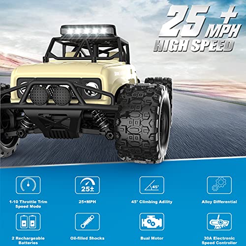 GizmoVine 45 KM/H Coche teledirigido todo terreno, 4WD Coche RC eléctrico 60 minutos de autonomía, coches de carreras Buggy, regalo para niños y adultos