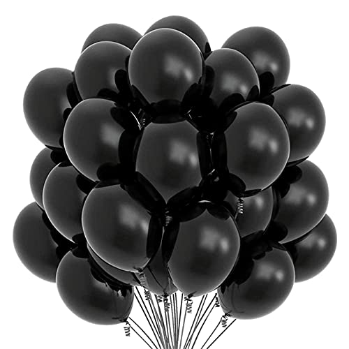 Globos de látex gruesos 100 piezas Globos blancos/negros/rojos de 10 pulgadas Globos de fiesta románticos Globos redondos para decoración de fiesta de cumpleaños de boda black