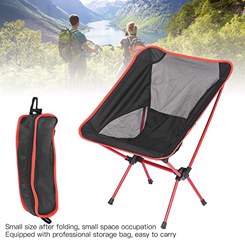 GOEI Silla Portátil, Silla para Acampar Al Aire Libre Estructura de Aluminio Secado Rápido Fácil Almacenamiento con Bolsa de Almacenamiento para Barbacoa para Pescar para Acampar(Gran Rojo)