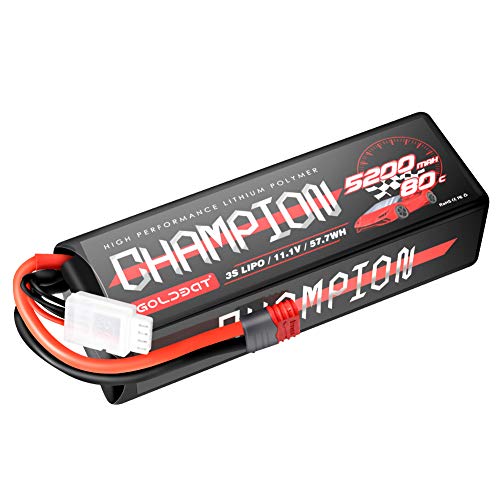 GOLDBAT 3S Lipo 5200mAh 80C 11.1v RC Lipo Batería Hardcase Pack con Enchufe T para RC Car Truggy Truck Buggy, Evader Bx Auto LKW, RC Hubschrauber, RC Flugzeug Upgrade