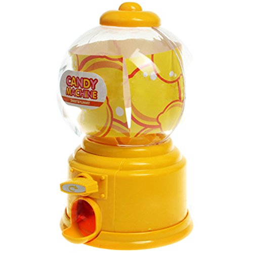 Gosear Mini Máquina Expendedora de Habas de Jalea Chicles Gomitas Azúcar Caramelo de Gumball/Dispensador de Snack para Novedad Fiesta Cumpleaños Regalo Juguetes para Niños,Amarillo