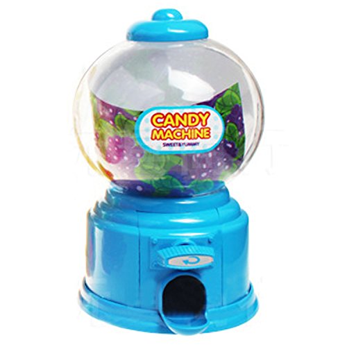 Gosear Mini Máquina Expendedora de Habas de Jalea Chicles Gomitas Azúcar Caramelo de Gumball/Dispensador de Snack para Novedad Fiesta Cumpleaños Regalo Juguetes para Niños,Azul