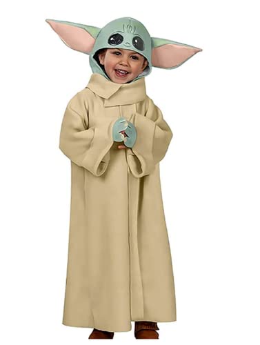 GPMYYBD Nuevos Niños Yoda Baby The Manda-lorian Je-di Mas-TER Al-ien Role, Baby Cosplay Costume Halloween Dress Up Outfits con Sombrero (Large)