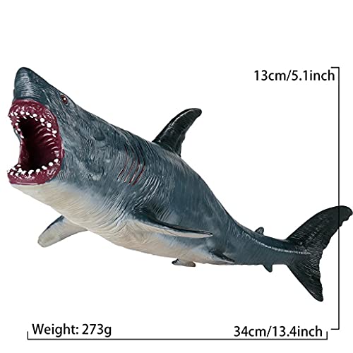 Gran tiburón juguetes megalodon, plástico surtido océano animal tiburón figurilla realista mar criatura cognitivo juguete tiburón figura for el regalo de la colección, juguete de baño, topper de la to