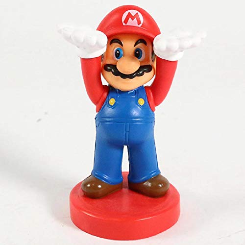 GSDGSD Super Mario Brothers Mario Pen Rack Juego de Dibujos Animados Mini PVC Figura Muñeca de Juguete Regalo