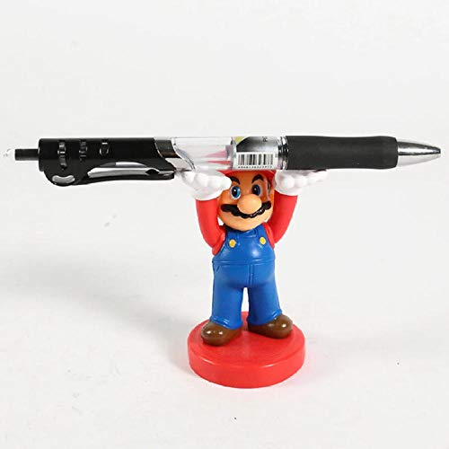 GSDGSD Super Mario Brothers Mario Pen Rack Juego de Dibujos Animados Mini PVC Figura Muñeca de Juguete Regalo