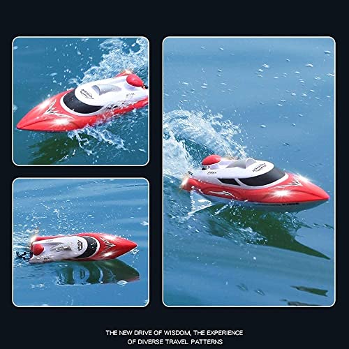 GSQGJ 2.4GHz Barcos de Control Remoto Barco de Velocidad RC eléctrico de Alta Velocidad para Piscinas y Lagos con Aviso de Alarma Barco de Juguete para niños RC para niños Niños Juguete de r