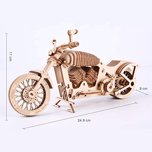 GuDoQi Puzzle 3D Madera, Maqueta de Moto Mecanicas para Montar, Rompecabezas Madera 3D para Construir, Kit de Manualidades DIY, Juguete de Montaje, Pasatiempos para Adultos