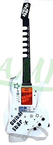 Guitarra Eléctrica de Juguete - Guitarra Micrófono Amplificador - Blanco