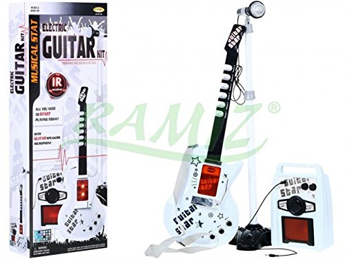 Guitarra Eléctrica de Juguete - Guitarra Micrófono Amplificador - Blanco