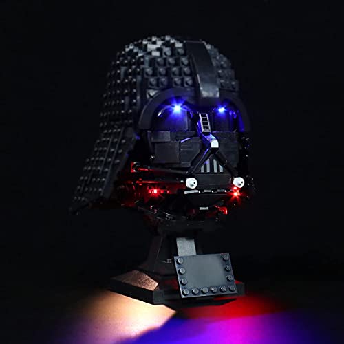 GXQRHQ Juego de iluminación para Casco Lego Star Wars Darth Vader, luz LED Compatible con Lego 75304 (sin Juego de Modelos Lego) - Sin Control de Sonido