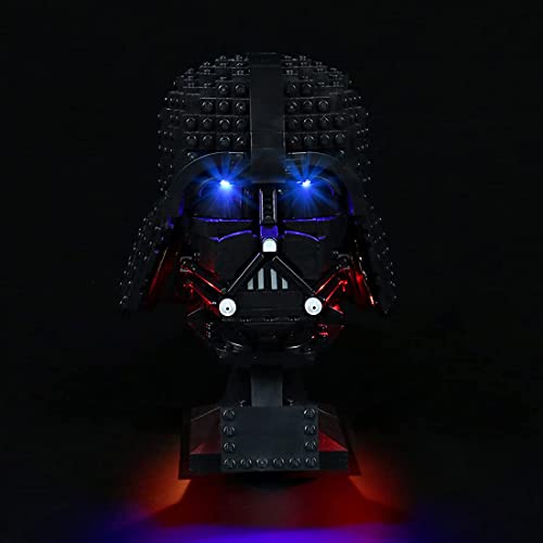 GXQRHQ Juego de iluminación para Casco Lego Star Wars Darth Vader, luz LED Compatible con Lego 75304 (sin Juego de Modelos Lego) - Sin Control de Sonido