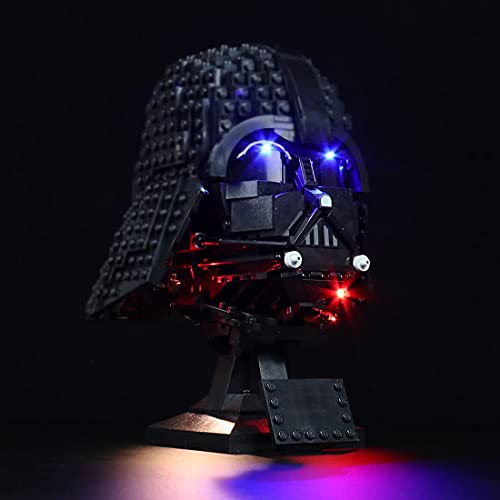 GXQRHQ Juego de iluminación para Casco Lego Star Wars Darth Vader, luz LED Compatible con Lego 75304 (sin Juego de Modelos Lego) - Sin Control de Sonido