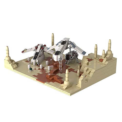 GXQRHQ Modelo de Nave Espacial Sci-Fi Style con cañonera LAAT, Nave de Descenso LAAT y AT-TE, 700 Piezas MOC-54880 Battle of Geonsis Moc Kit, Compatible con Lego Star Wars