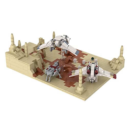 GXQRHQ Modelo de Nave Espacial Sci-Fi Style con cañonera LAAT, Nave de Descenso LAAT y AT-TE, 700 Piezas MOC-54880 Battle of Geonsis Moc Kit, Compatible con Lego Star Wars