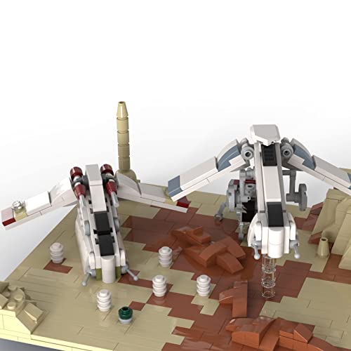 GXQRHQ Modelo de Nave Espacial Sci-Fi Style con cañonera LAAT, Nave de Descenso LAAT y AT-TE, 700 Piezas MOC-54880 Battle of Geonsis Moc Kit, Compatible con Lego Star Wars