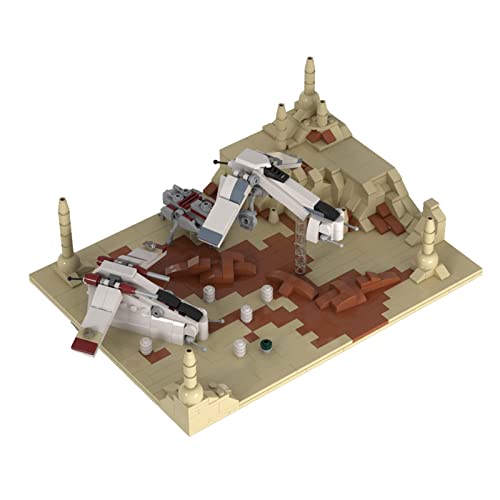 GXQRHQ Modelo de Nave Espacial Sci-Fi Style con cañonera LAAT, Nave de Descenso LAAT y AT-TE, 700 Piezas MOC-54880 Battle of Geonsis Moc Kit, Compatible con Lego Star Wars