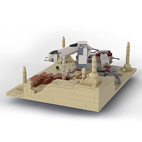 GXQRHQ Modelo de Nave Espacial Sci-Fi Style con cañonera LAAT, Nave de Descenso LAAT y AT-TE, 700 Piezas MOC-54880 Battle of Geonsis Moc Kit, Compatible con Lego Star Wars