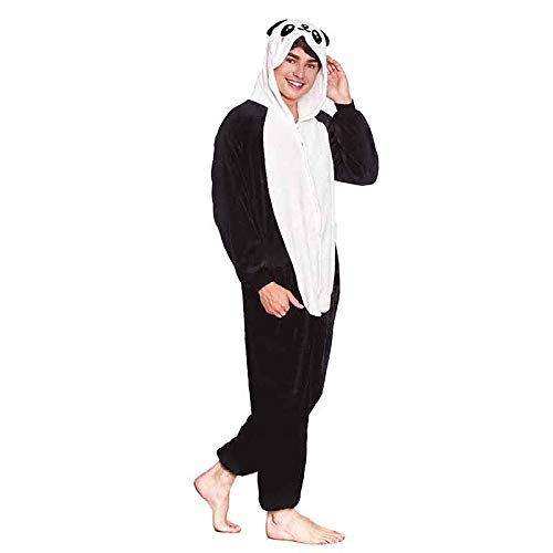 H HANSEL HOME Pijama Animal Oso Panda Mujer Hombre Adulto Unisexo Disfraces Animal Carnaval Halloween Cosplay Cómodo Suave - S