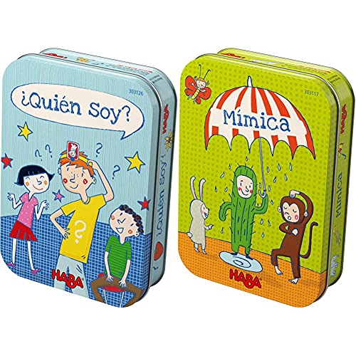 HABA -¿ Quién Soy Juego De Preguntas Y Respusestas, Multicolor (303126) + Mímica, Multicolor (303117)