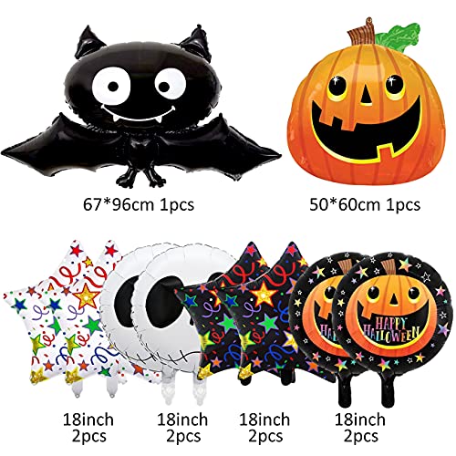 Halloween Globos Decoración Set, Globos de Calabaza, Halloween de decoración del hogar Con Calabaza Araña Ghost Globos De Halloween 10Pcs