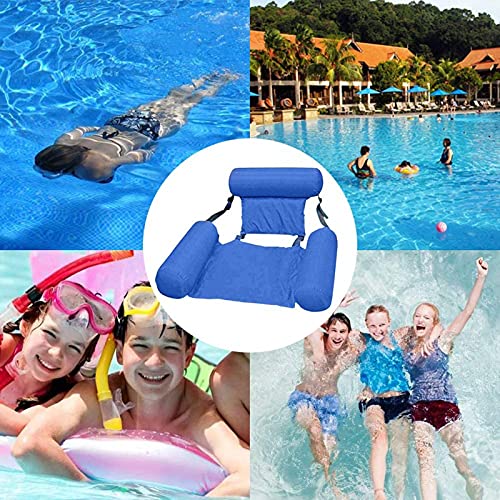 Hamaca Flotante de Agua Piscina Flotador SalóN con Bomba de Aire, Silla de Fila Flotante Plegable Inflable de Verano Piscina de Playa,Naranja