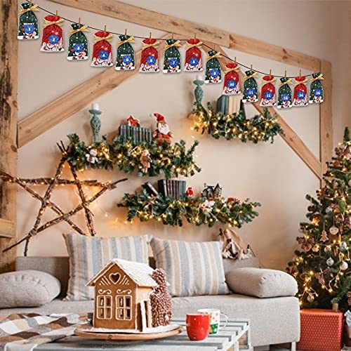 HAMOOM 24pcs Calendario De Adviento Chocolate Navidad Calendario-de-adviento Kinder Calendario De Adviento Calendarios De Adviento Originales Arbol Fortnite Etiqueta Números Cuenta Atrás Rojo Verde.