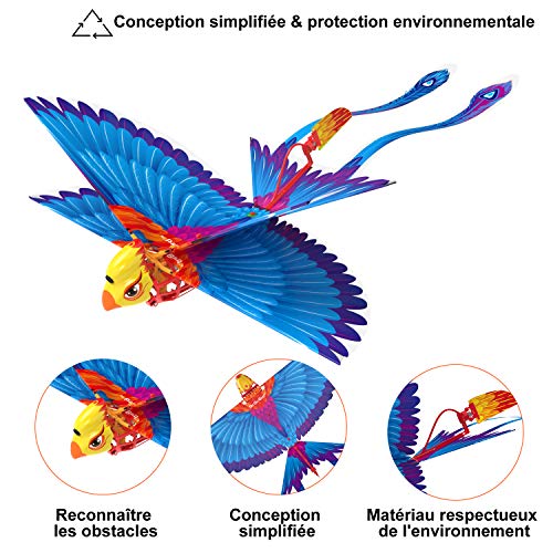 Hanvon Go Go Bird Juguetes Voladores,HelicóPtero De Control Remoto, PáJaro BióNico,UAV Juguetes TecnolóGicos,Juguetes Voladores Simples para NiñOs,NiñOs Y NiñAs,Azul