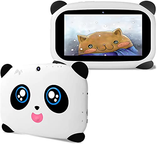 HANYEAL Tableta para niños con WiFi Bluetooth 7 Pulgadas 1024x600 Tableta para niños Android 9.0 Quad Core 2GB 32GB Funda para Tableta a Prueba de niños con cámara Dual Educativo Niños (Black)