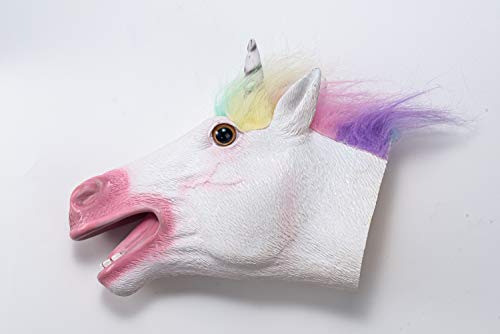 Hanzwa Animal Juguete Marioneta de Mano,Goma Blanda Cabeza de Unicornio Realista