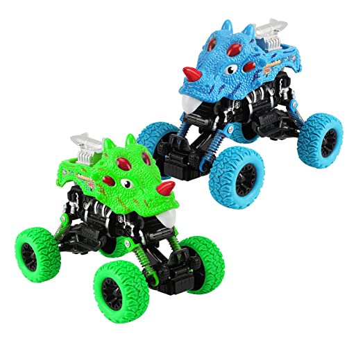 HapagToy Dinosaur Juguete para Niños de 3 4 5 Años, Juguetes para Niños Pull Back Monster Truck Dino Coches de Juguete, Regalos de Cumpleaños de Navidad para Niños de 2 3 4 5 6 Años, Niños y Niñas