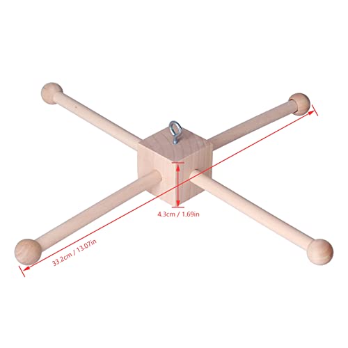 Hapivida Cuna de Bebé Móvil Campanas de Viento de Madera Soporte de Campana de Cama de Bebé, Soporte de Madera para Cuna Kit de Campanas de Viento Campanas de Cama de Bebé