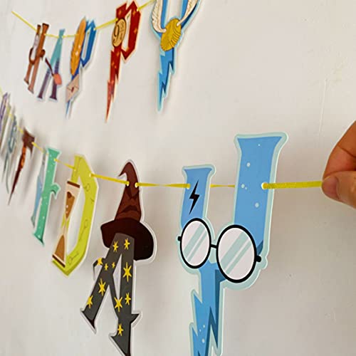 Harry Potter Cupcake Toppers - Tomicy Mago Decoracion Inspired de Fiesta Wizard Cumpleaños Globo Decoracion Cupcake Toppers de Fiesta Mago Estandarte de Cumpleaños (39pcs)