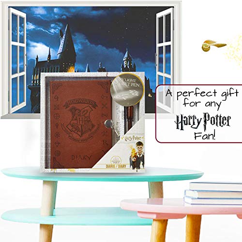 HARRY POTTER Diario Secreto Diario Secreto De Hogwarts con Candado y Llaves | Papelería Bonita para Niñas con Pluma Tinta Invisible | Regalos para Niñas o Niños