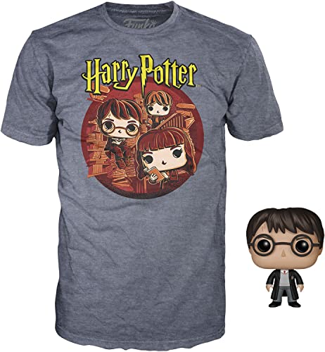 HARRY POTTER Trio - Pop! & tee Hombre ¡Funko Pop! Standard 134/140, 100% algodón,